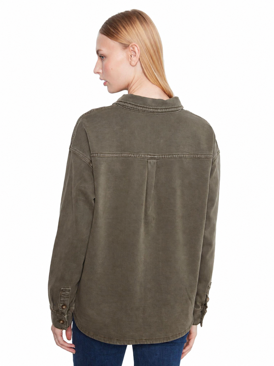 Charlie B Smooth Twill Long-Sleeve Overshirt C4715W