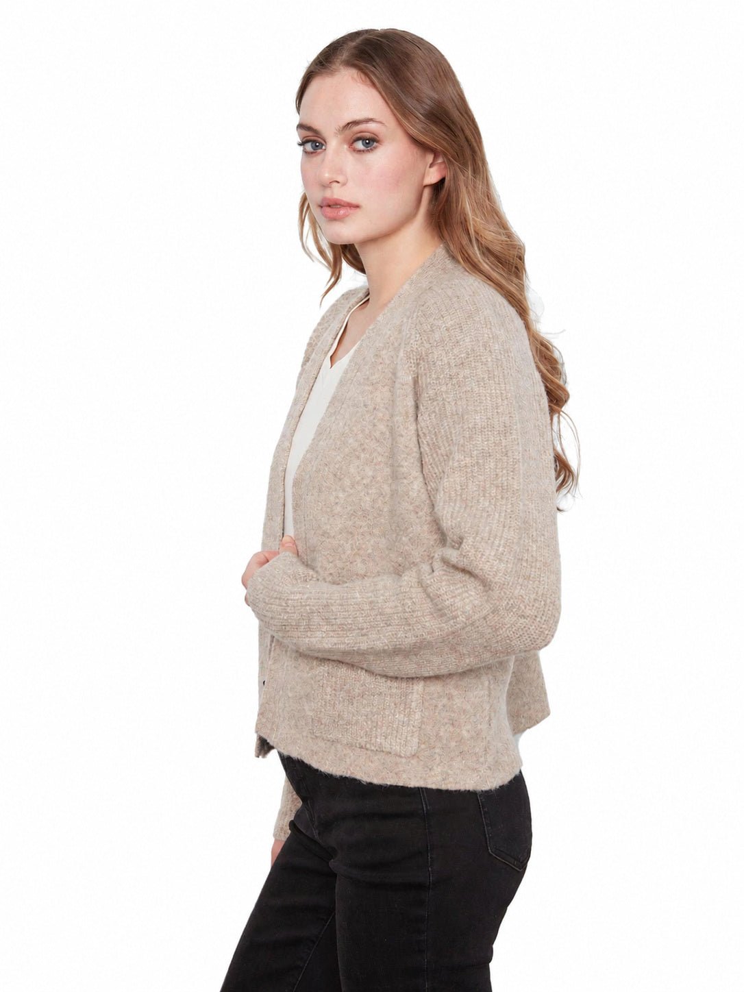 Charlie B Front Pocket Cardigan C2037W - Style CoastCharlie B690178816277