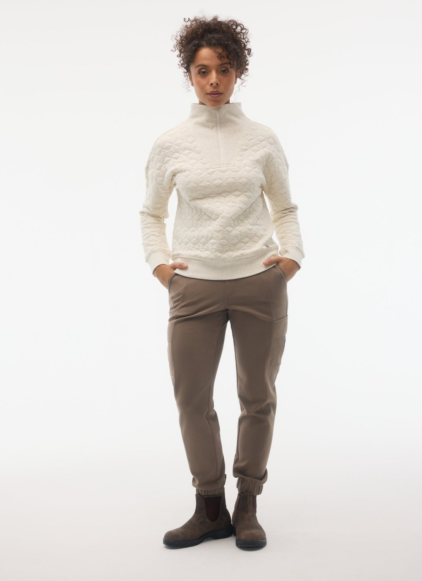 ASTRID ZIP NECK SWEATSHIRT QTP30108-C