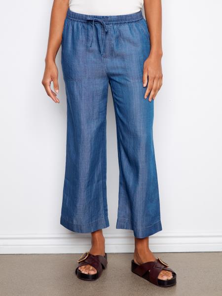 Tencel Wide Leg Jogger Pants - C5768/578C - Style CoastCharlie B690178714863