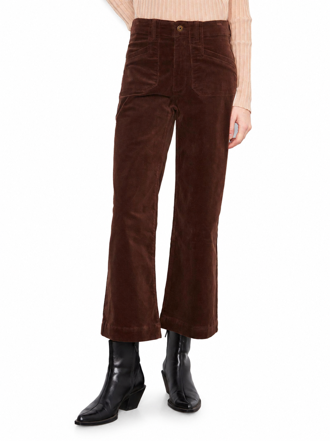 Charlie B Cropped Wide-Leg Corduroy Pants C5660RRW