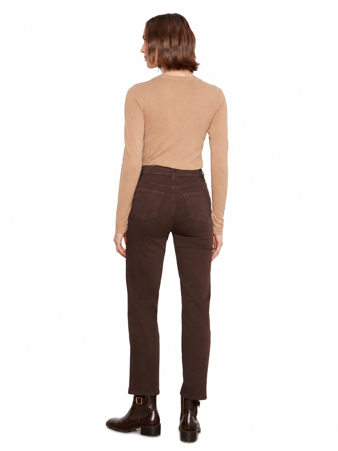 Charlie B Straight-Leg Coloured Twill Pants C5584RRW