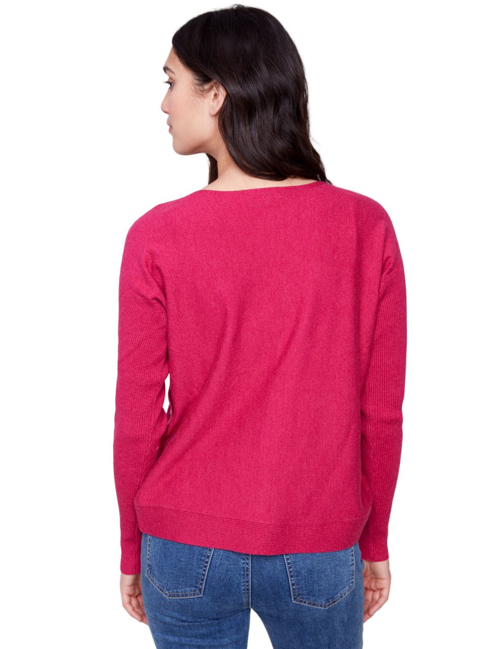 Boat Neck Sweater With Side Buttons Detail C2871 - Style Coast_