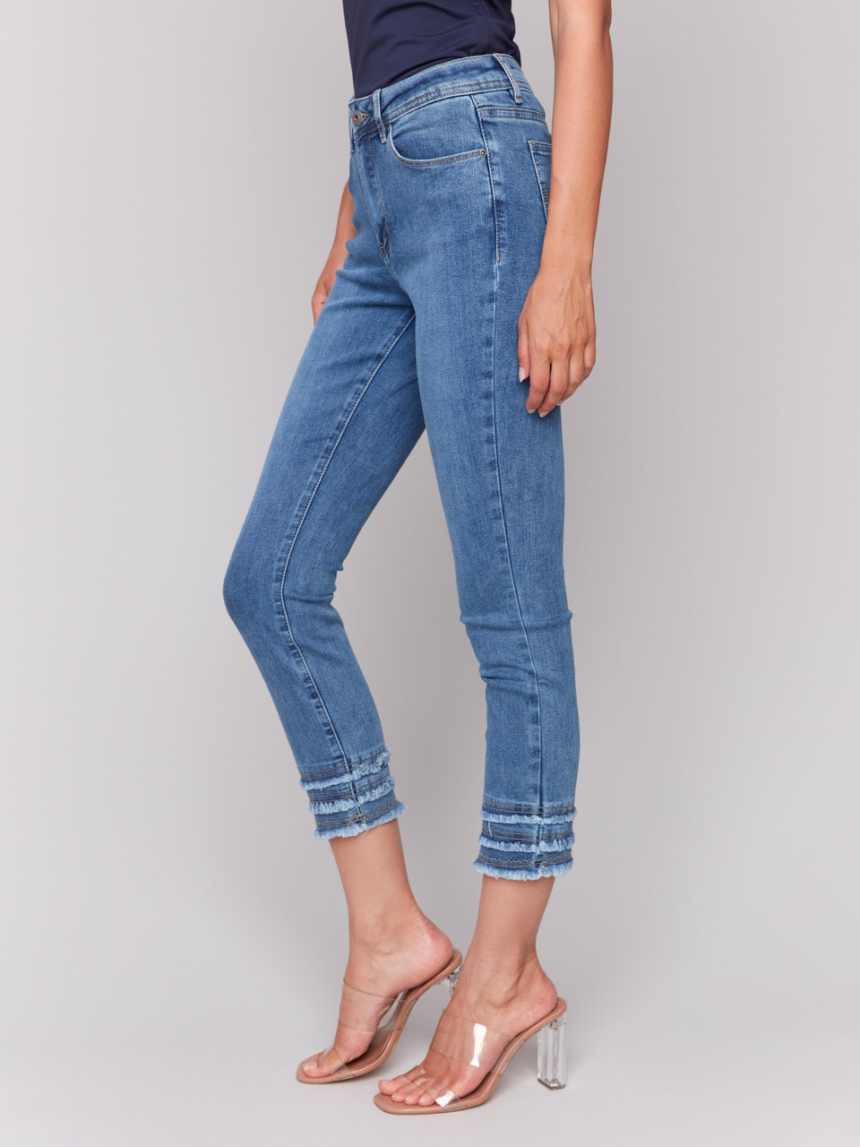 Frayed Hem Ankle Leg Pant C5147T