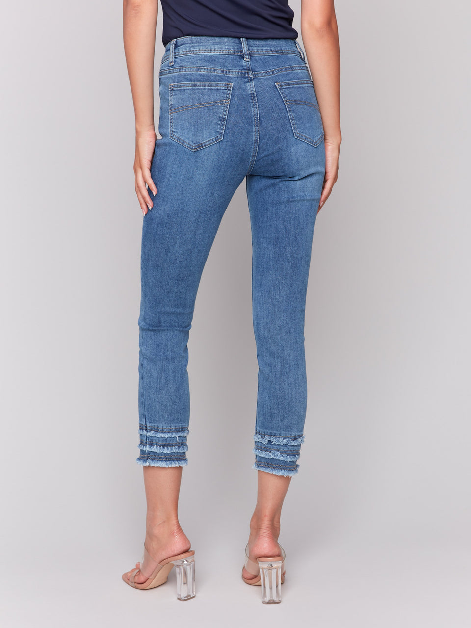 Frayed Hem Ankle Leg Pant C5147T