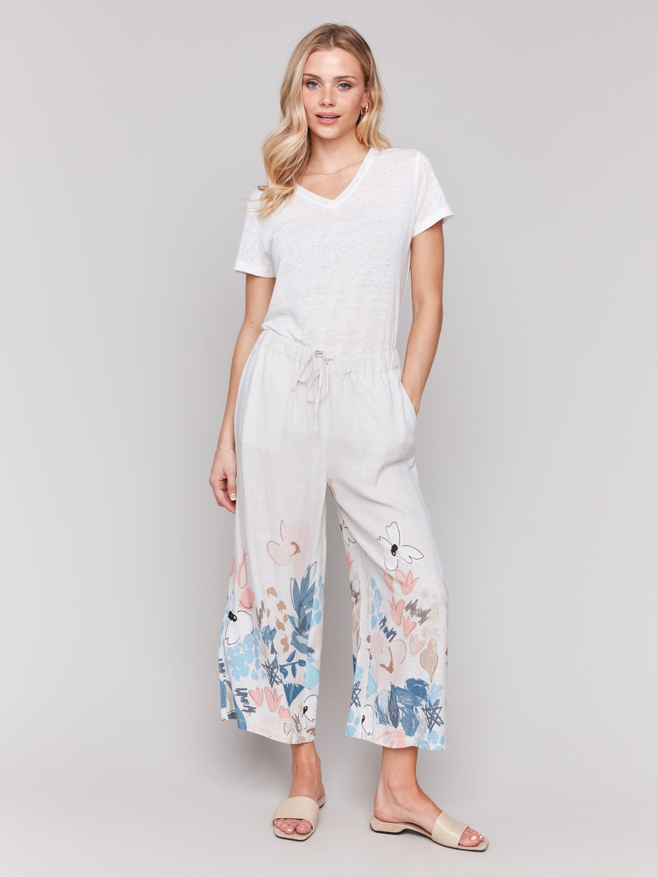 Border Print crop pant C5657by