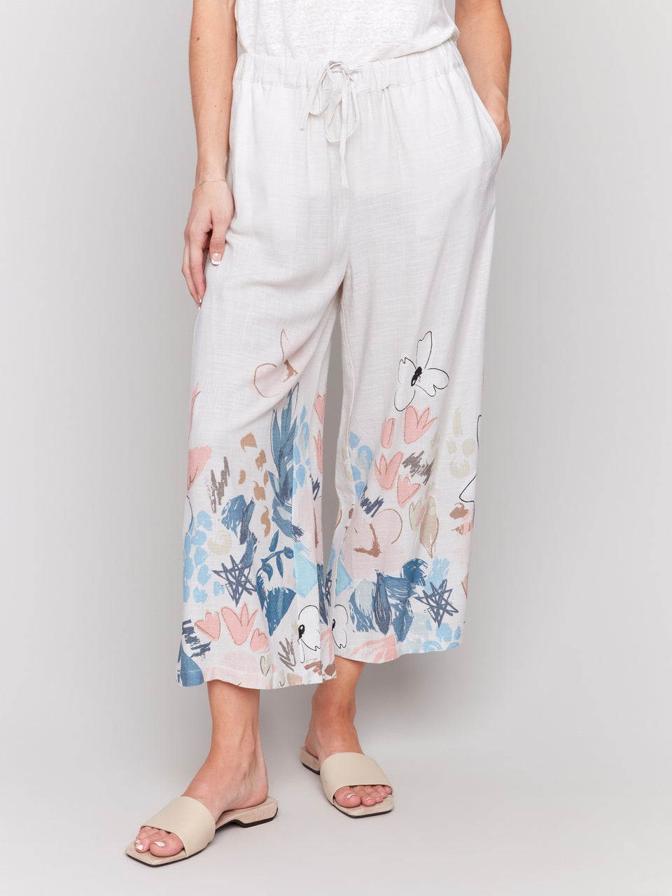 Border Print crop pant C5657by