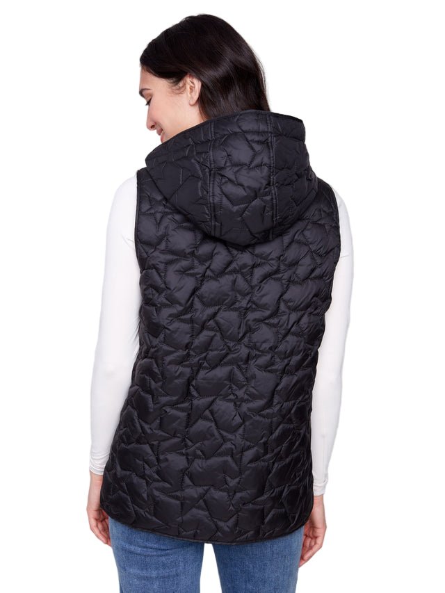 Short Stars Quilted Puffer Vest C6364 - Style CoastCharlie B690178688072