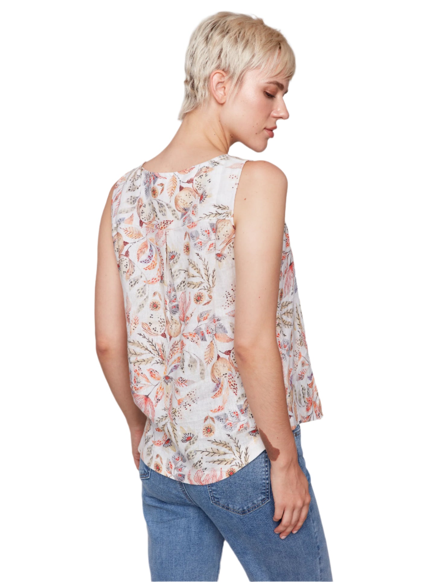 Printed Sleeveless Crew Neck C4588