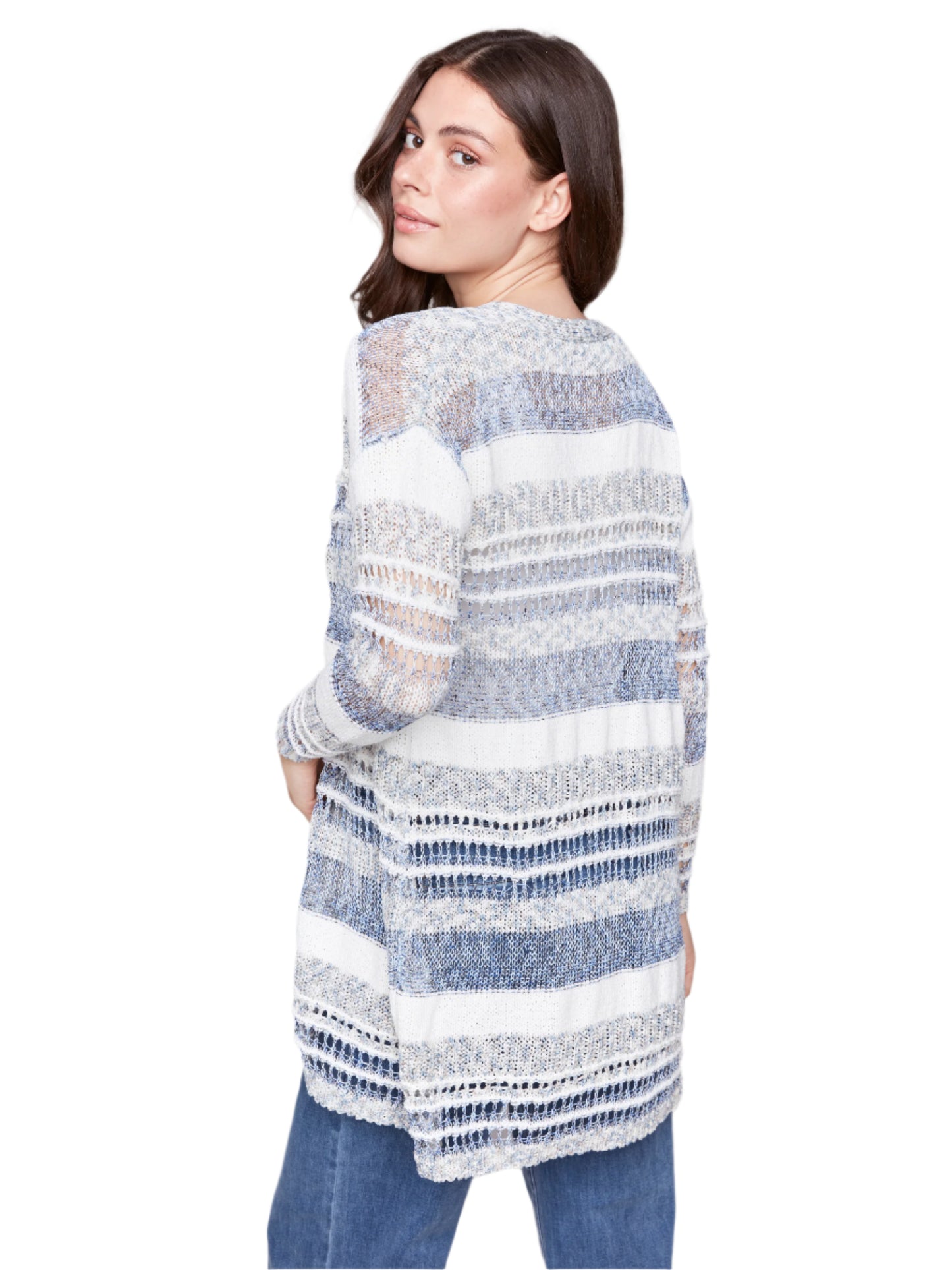 Novelty Yarn Long Sleeve Cardigan C2813