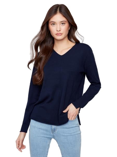 Long Sleeves V - Neck Sweater - C2279RR! - Style CoastCharlie B690178651830