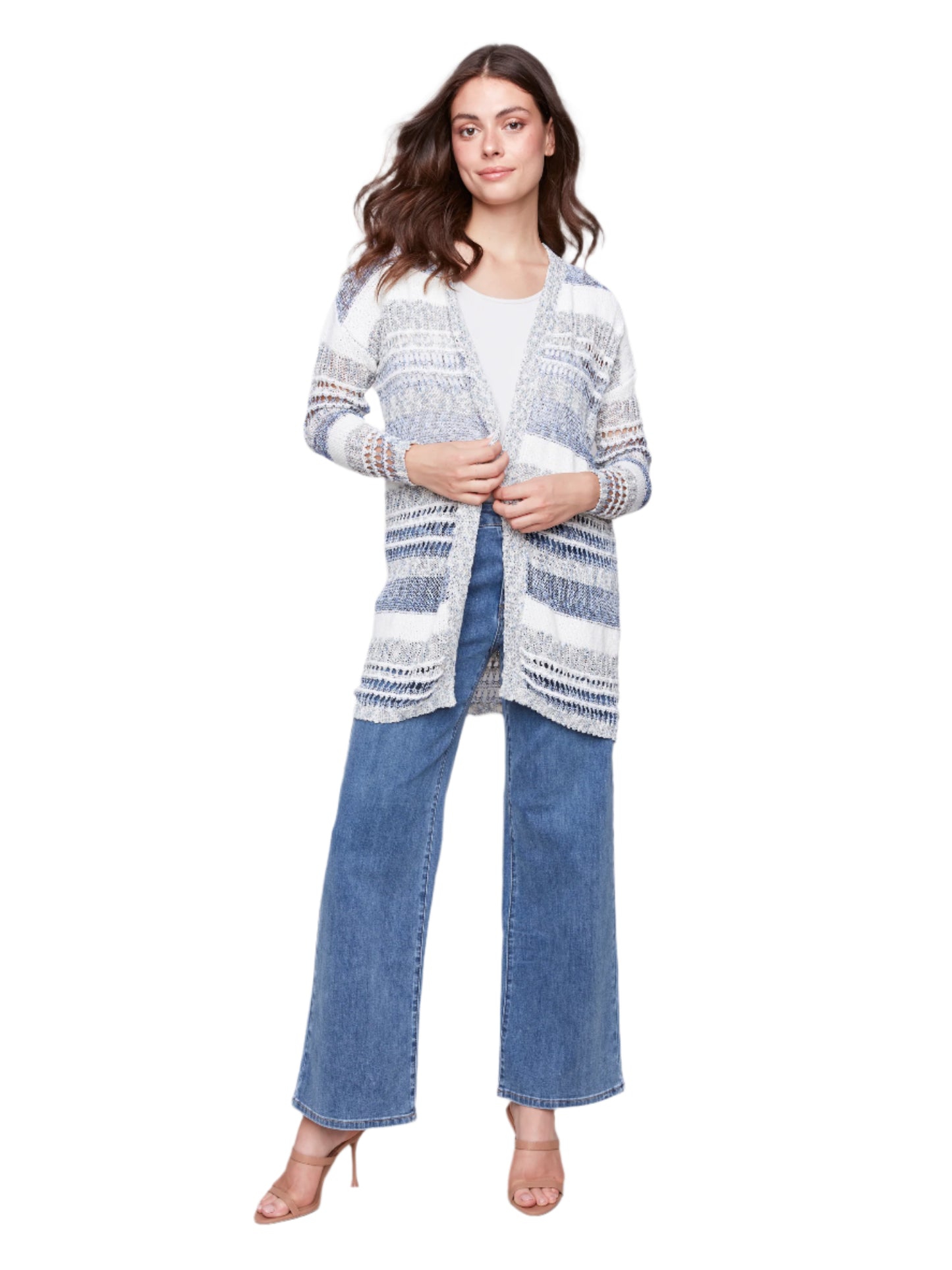 Novelty Yarn Long Sleeve Cardigan C2813