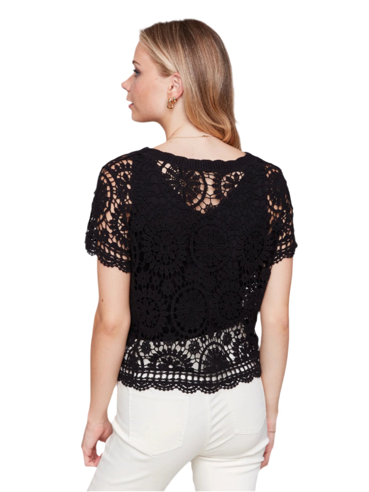Short Sleeves Crochet Bolero C4584
