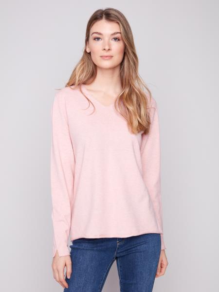 Long Sleeves V-Neck Sweater - C2279RR!