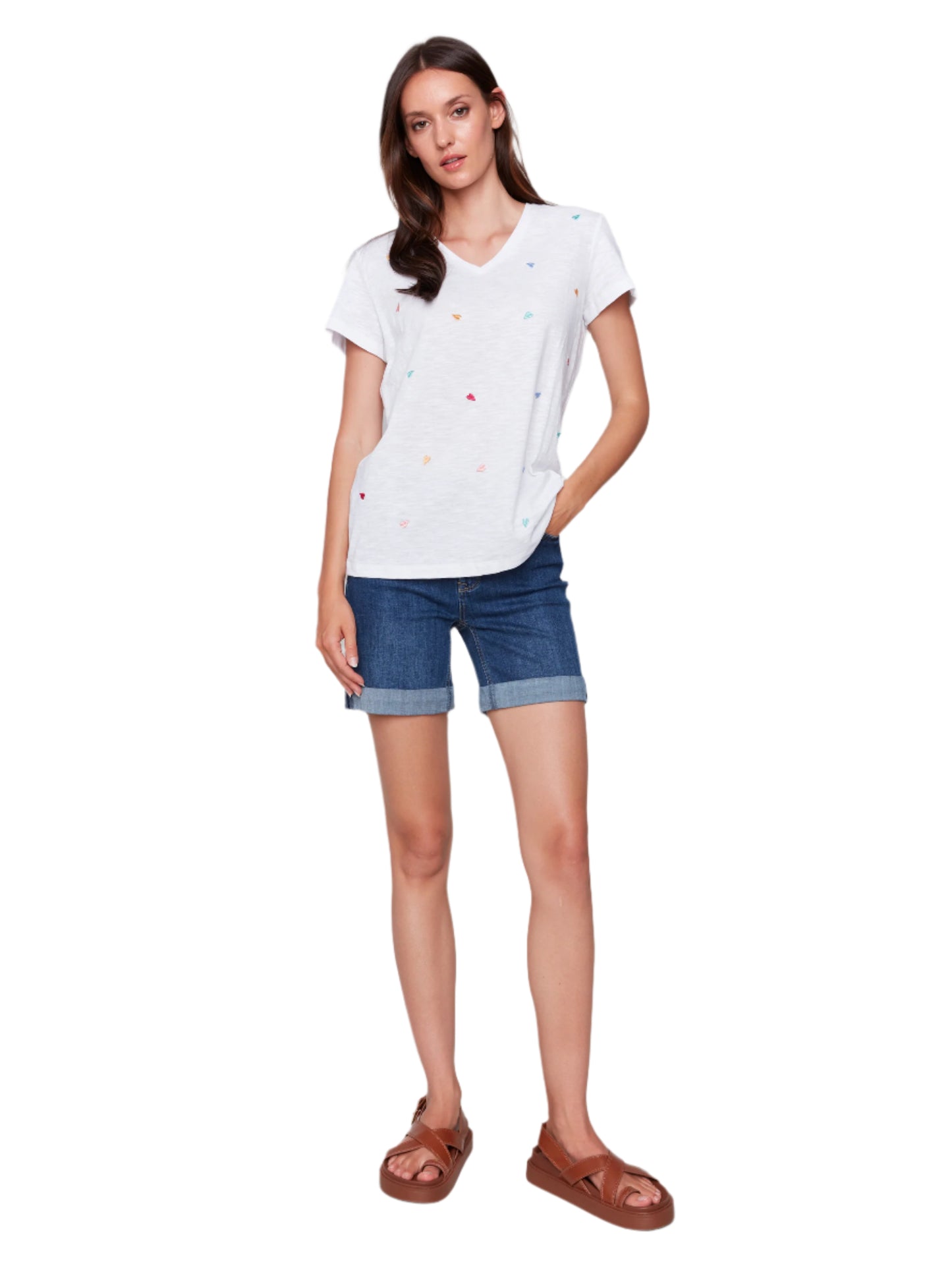 Short Sleeve Embroidered Tee C1231EPK