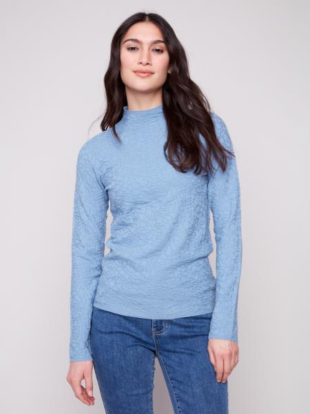 Textured Mock Neck Sweater - C2861