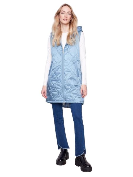 Puffer Long Vest - C6365 - Style CoastCharlie B690178686870