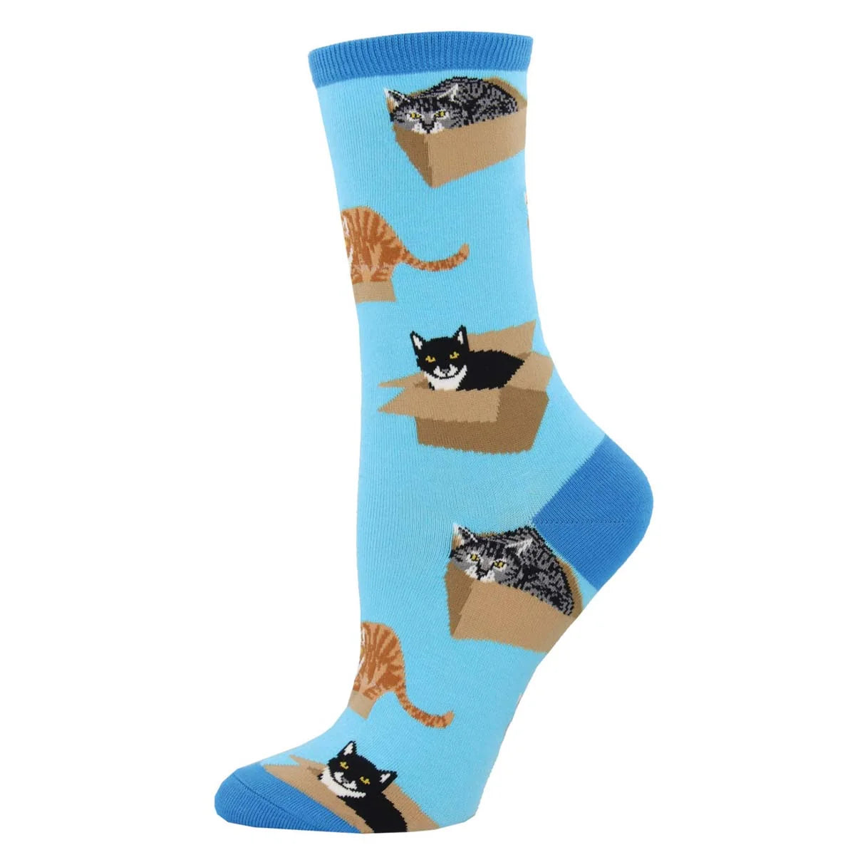 Socksmith Cat in a Box Azure WNC765W