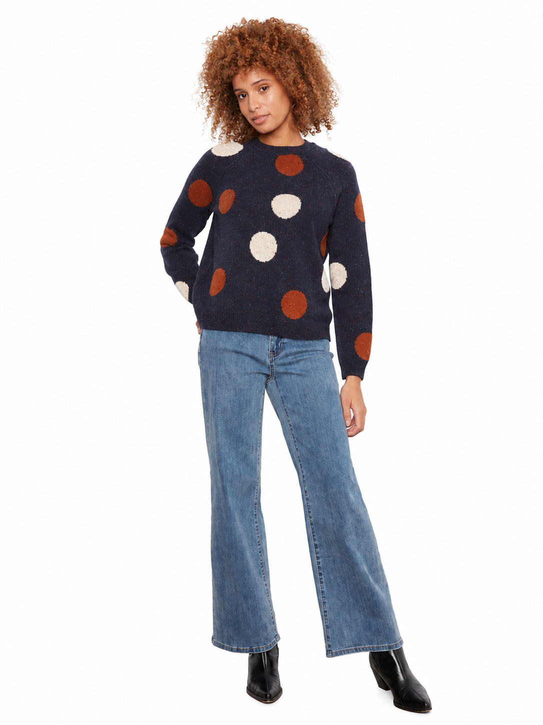 Charlie B Raglan Jacquard Sweater C2834RW