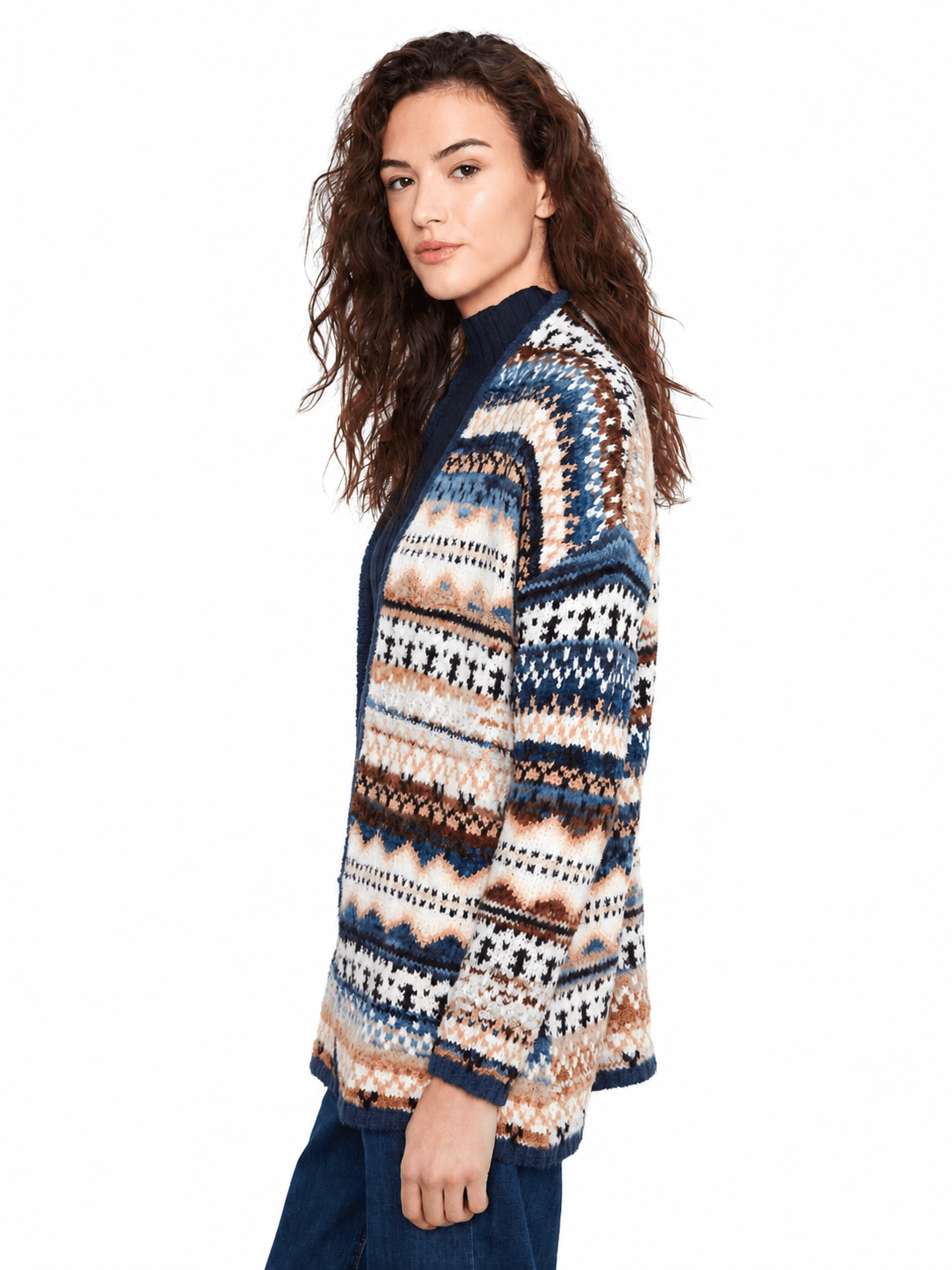 Charlie B Long Space-Dye Jacquard Cardigan C2934RPW - Style CoastCharlie B690178775970