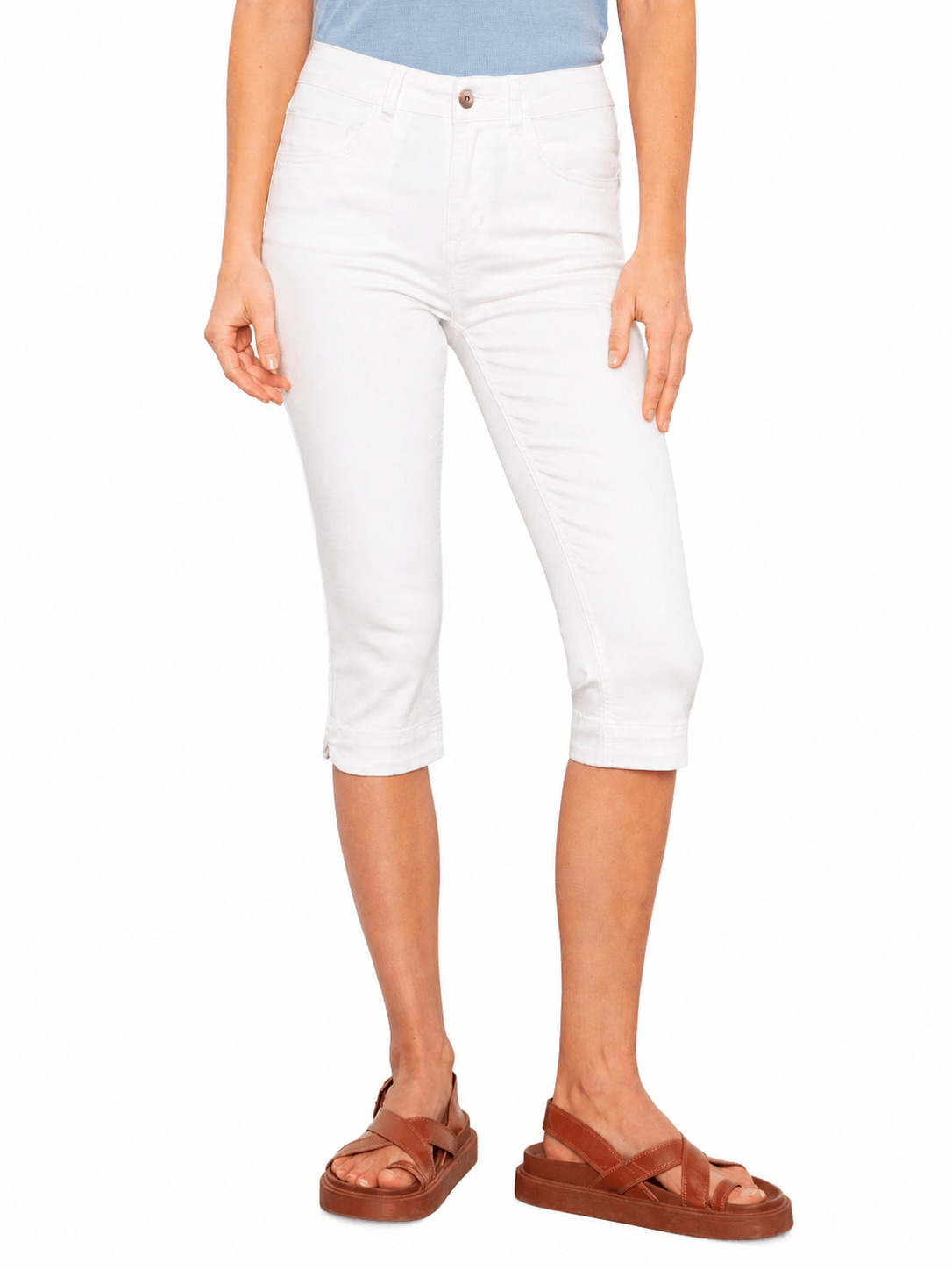 Charlie B Colored Twill Capri Pants C5514RRW - Style CoastCharlie B690178717529