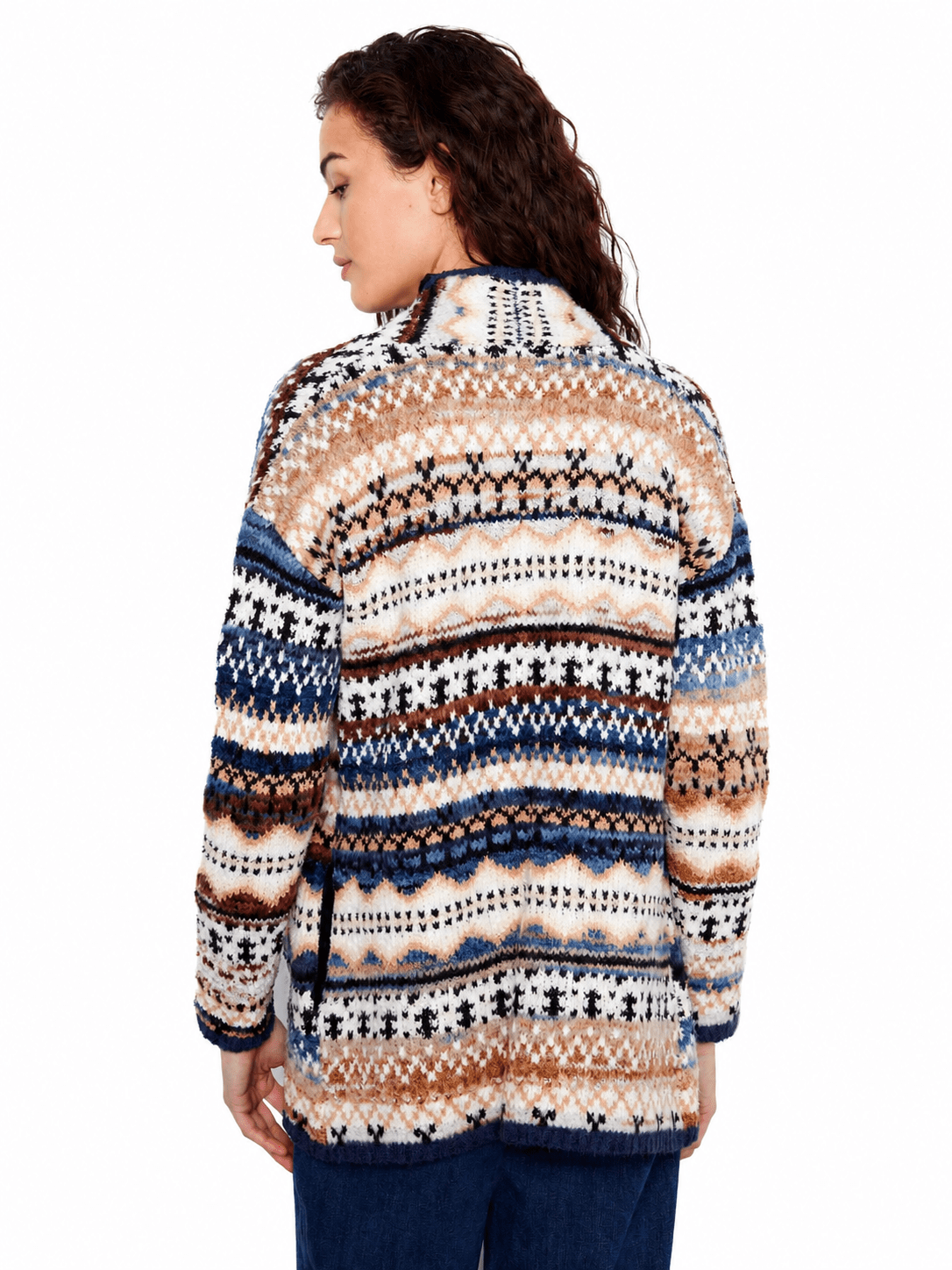 Charlie B Long Space-Dye Jacquard Cardigan C2934RPW - Style CoastCharlie B690178775970
