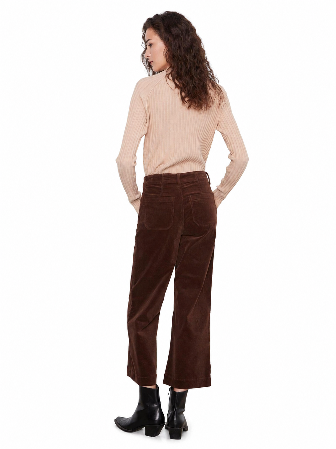 Charlie B Cropped Wide-Leg Corduroy Pants C5660RRW