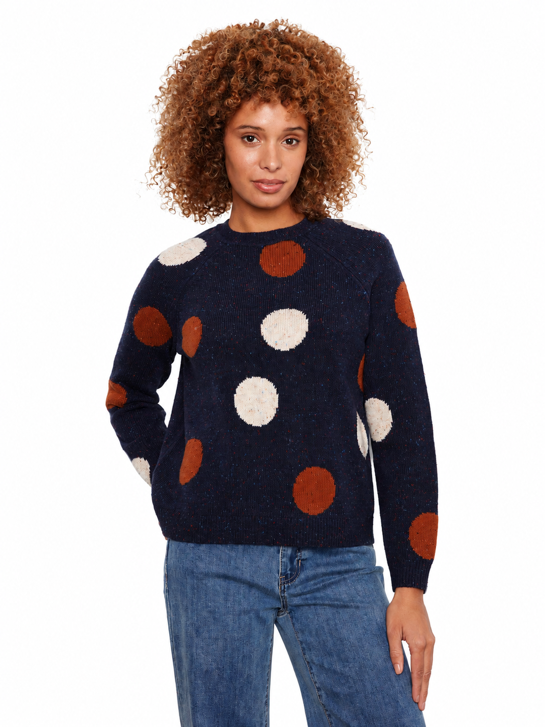 Charlie B Raglan Jacquard Sweater C2834RW