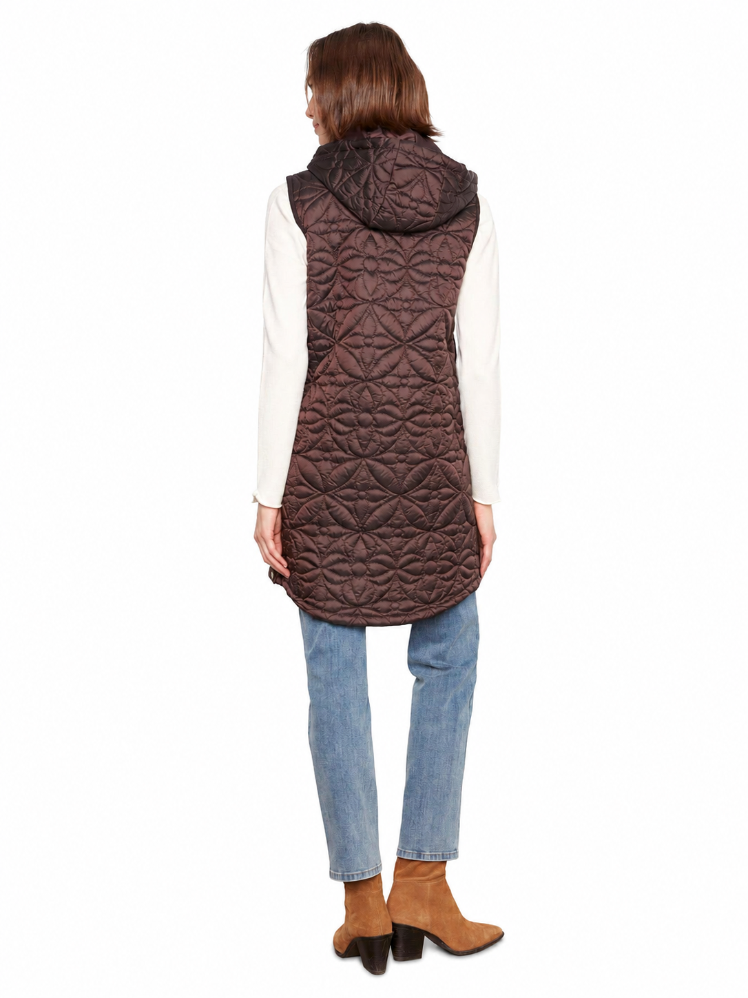 Charlie B Sleeveless Long Puffer Vest C6426W