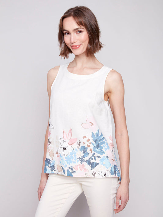 Border Print sleeveless C4532BY