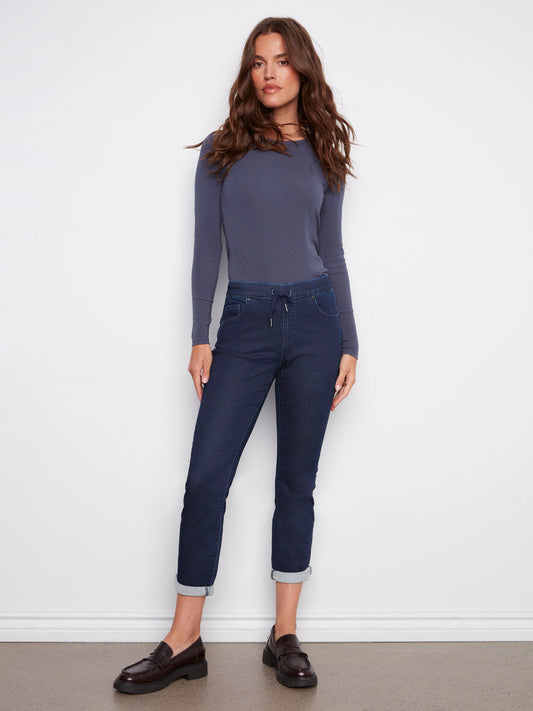 Knit Jogger Pants With Elastic Waistband And Pockets C5347Y