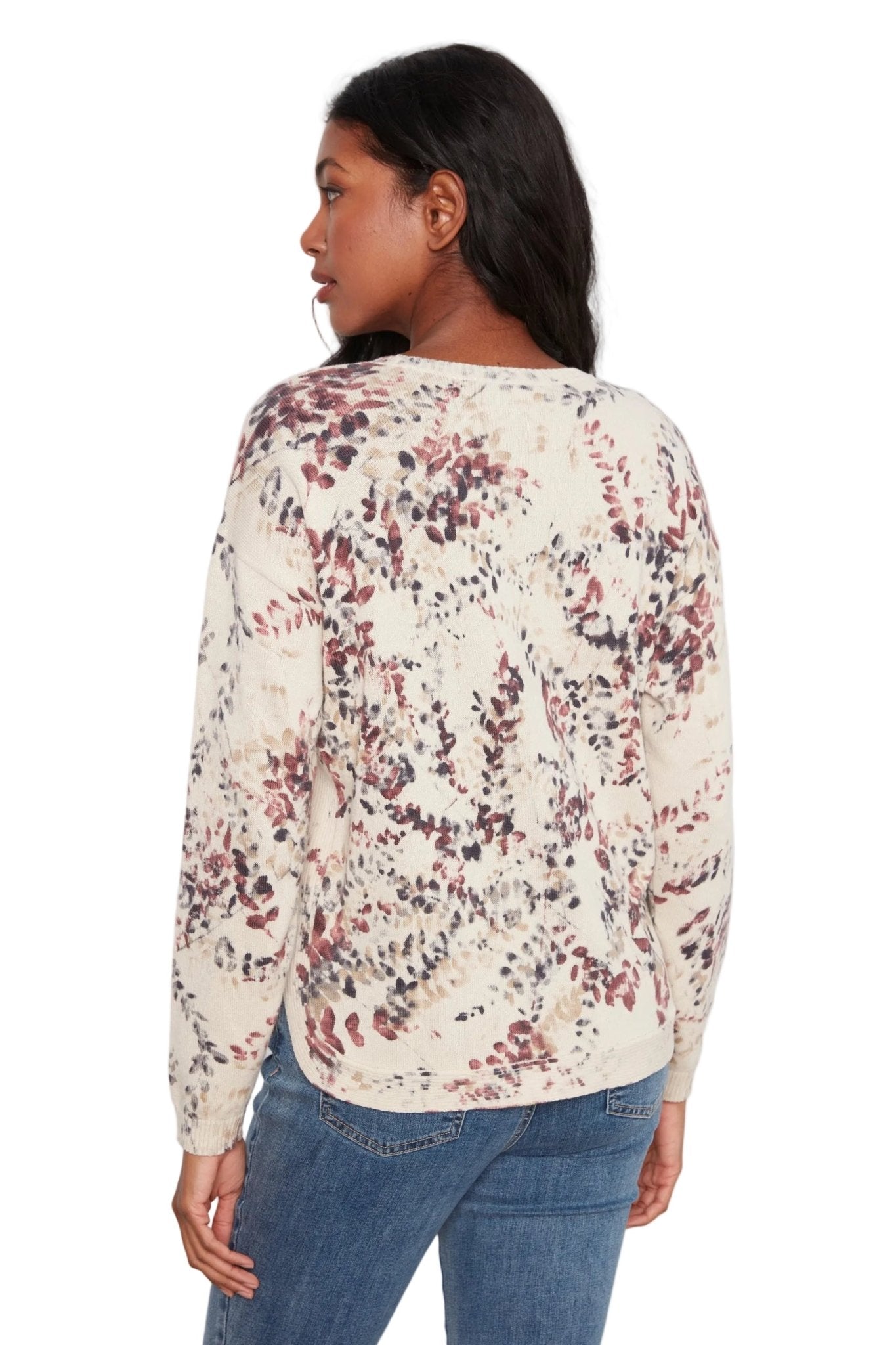 Charlie B Long Sleeve Crew Neck Reverse-Print Sweater C2010PW - Style CoastCharlie B690178778858