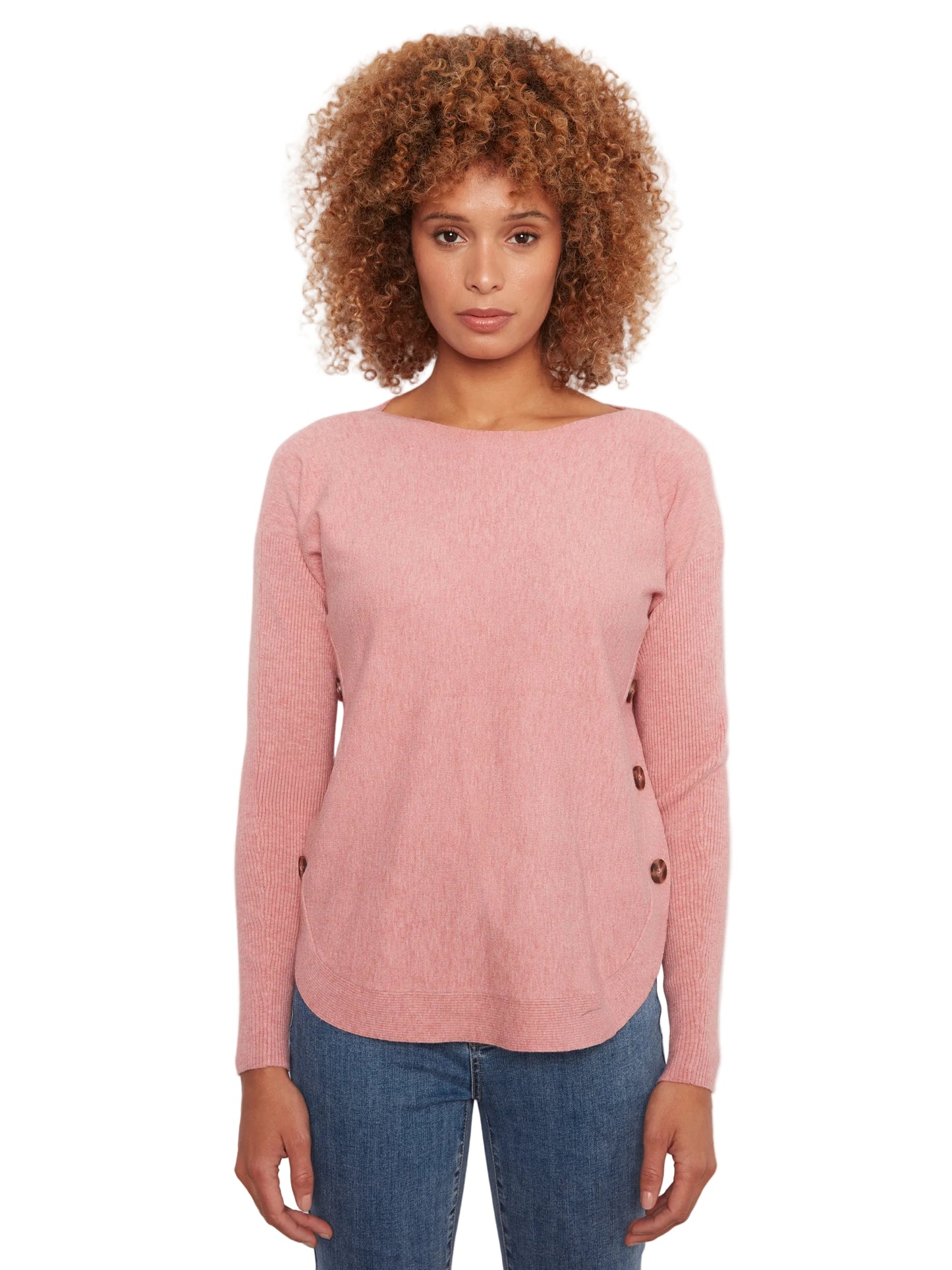 Charlie B Drop Shoulder Boat neck Sweater C2871RW