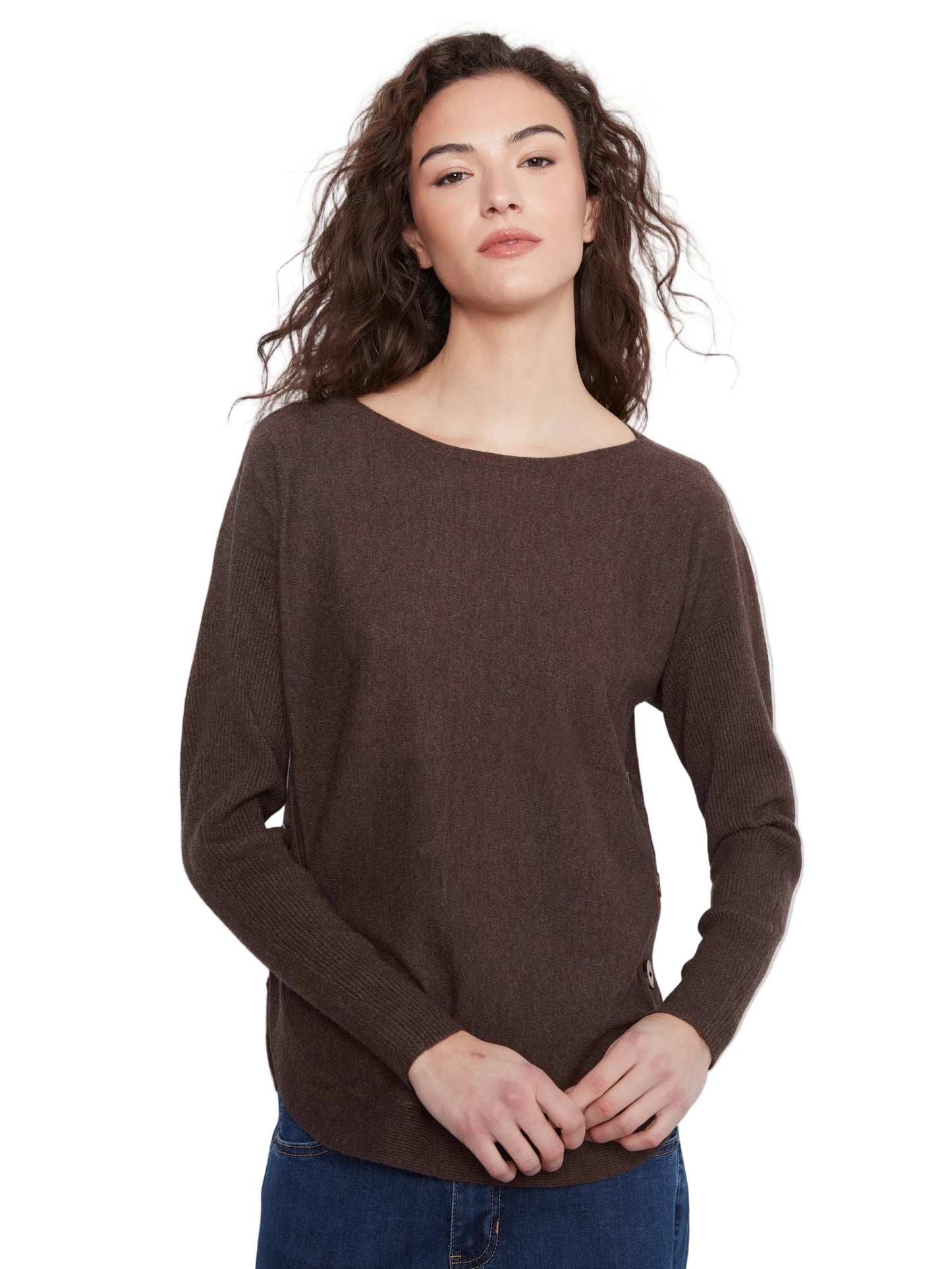 Charlie B Drop Shoulder Boat neck Sweater C2871RW