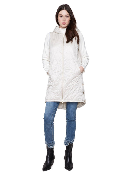 Charlie B Pearlized Long Hooded Puffer Vest C6365W - Style CoastCharlie B690178686870