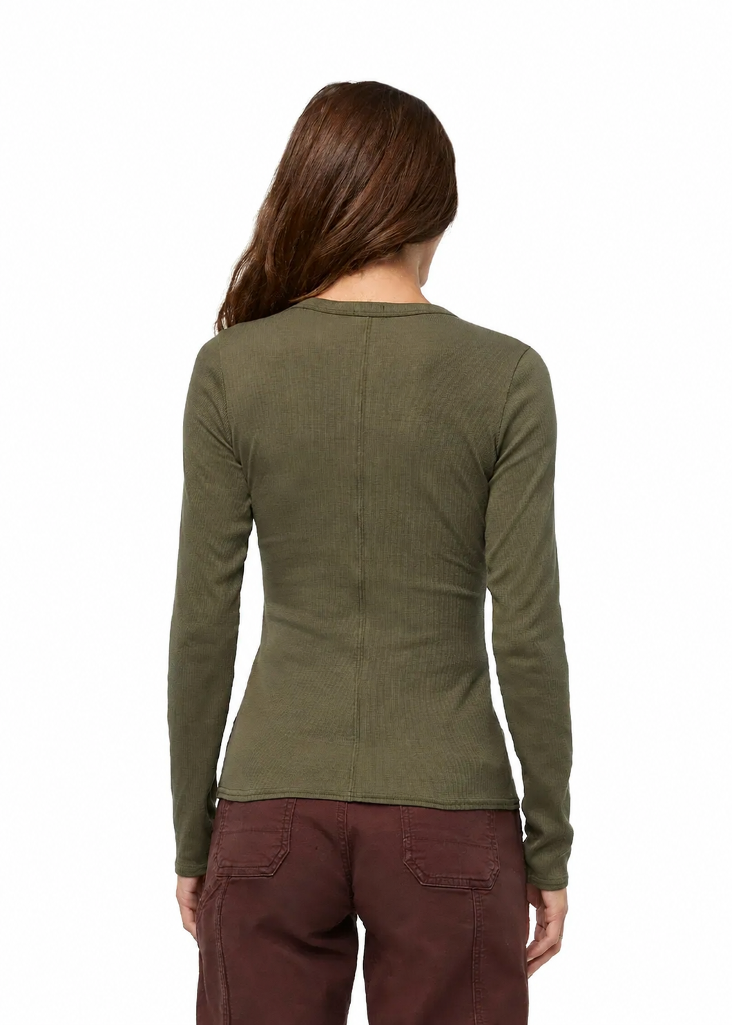 Duer Ribbed Pima Long Sleeve Henley WTP10005W