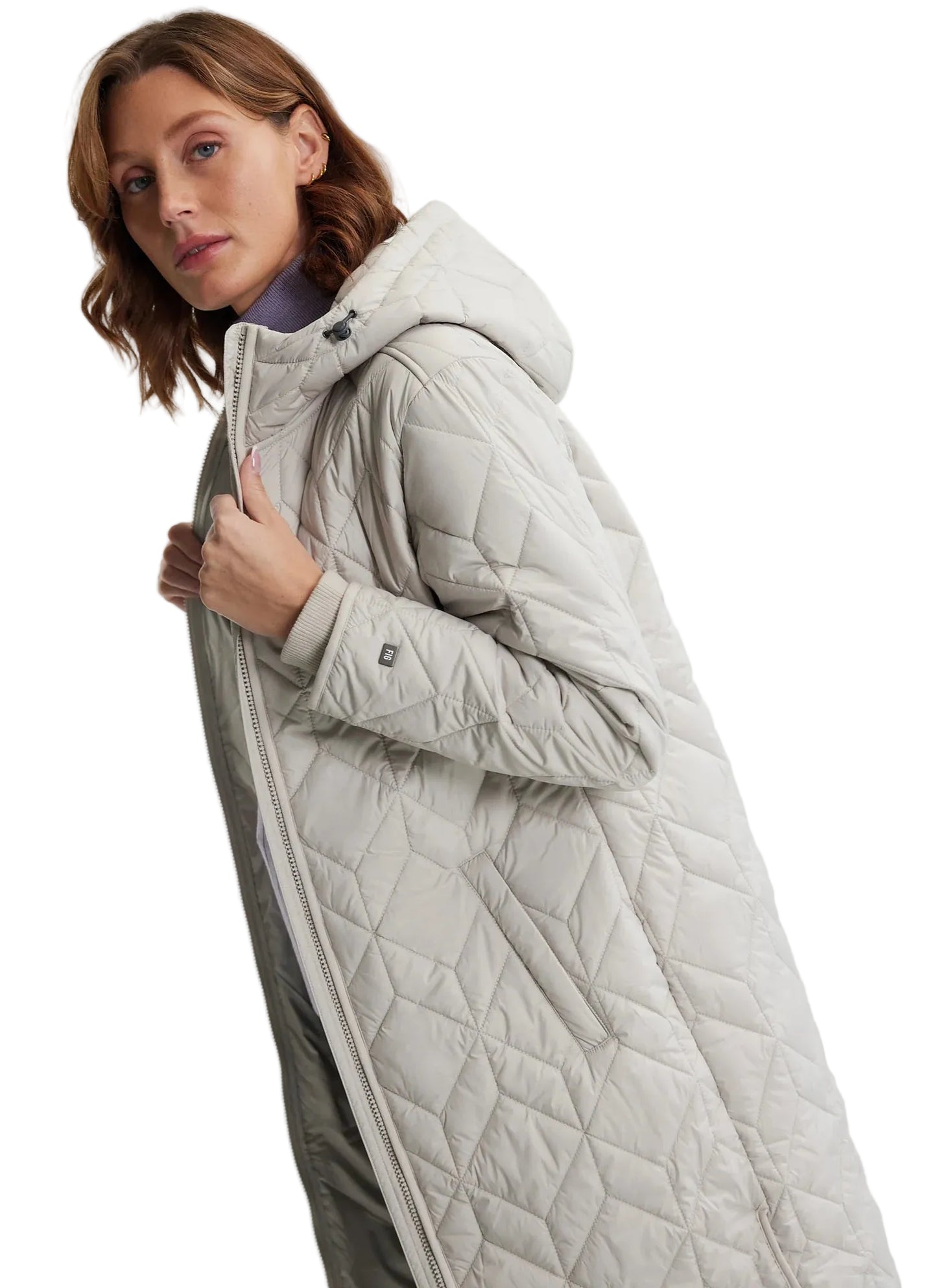 Fig Juno Long Hooded Jacket QUI37409-V W - Style CoastFig827634016234