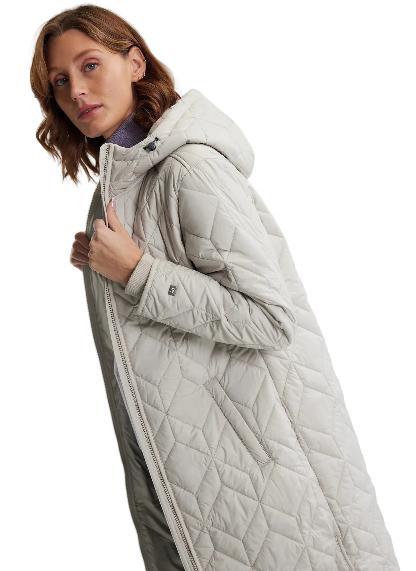 Fig Juno Long Hooded Jacket QUI37409-V W - Style CoastFig827634016234