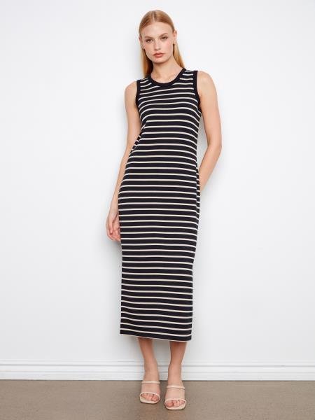 Scuba Sleeveless Striped Yarn Dye Dress - C3246/571C - Style CoastStyle Coast690178720093