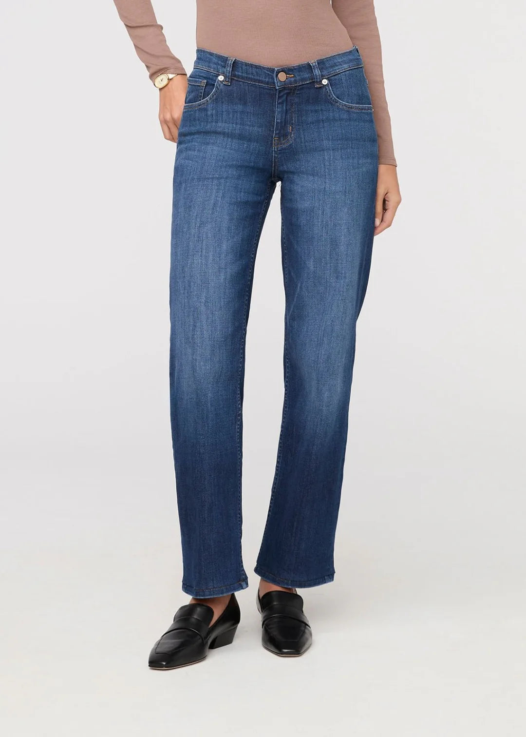 Duer Performance Denim Mid Rise Straight WFLR