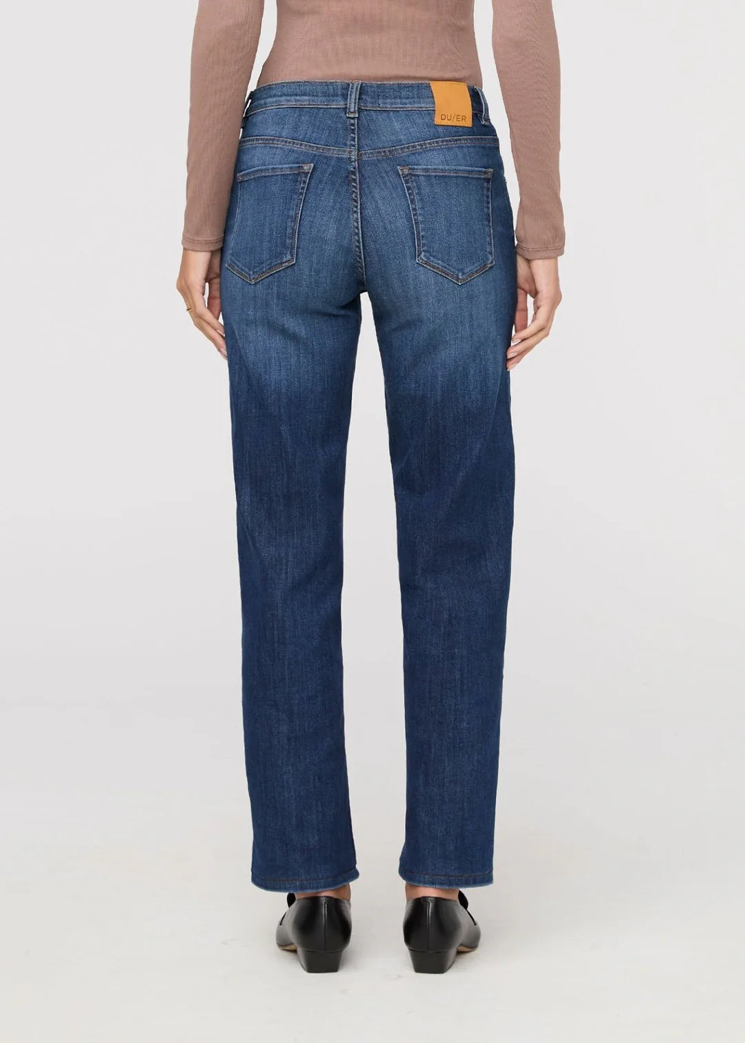 Duer Performance Denim Mid Rise Straight WFLR