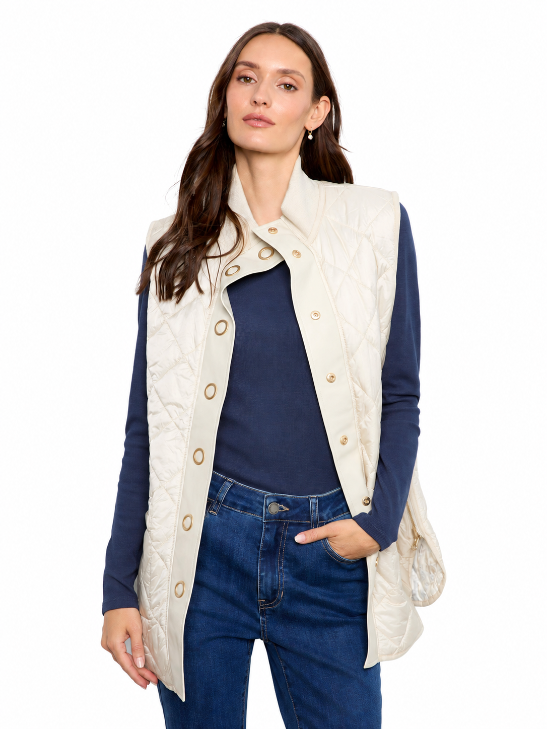 Charlie B Iridescent Reversible Vest C6385RW