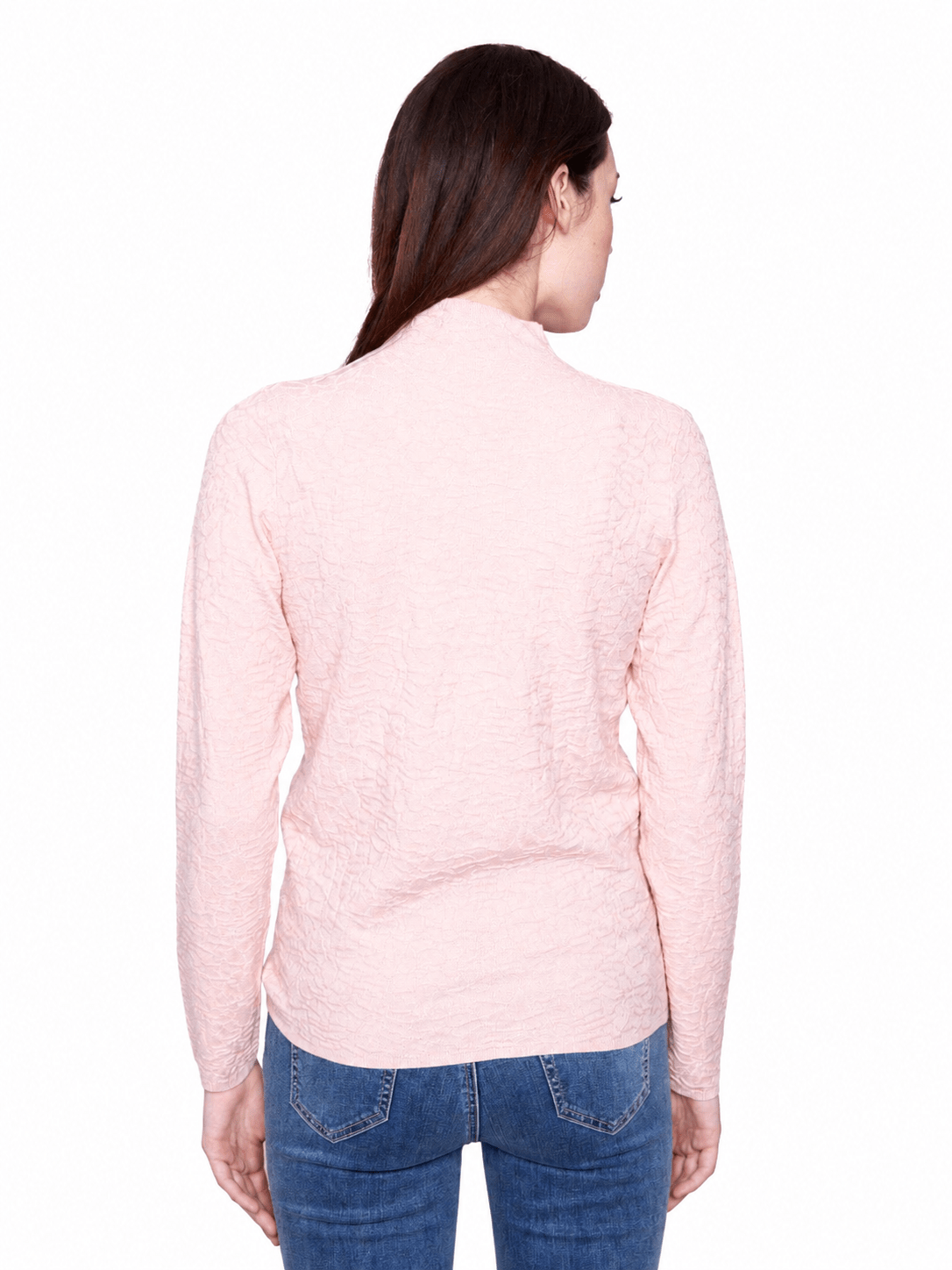Charlie B Textured Mock Neck Sweater C2861W - Style CoastCharlie B690178704093