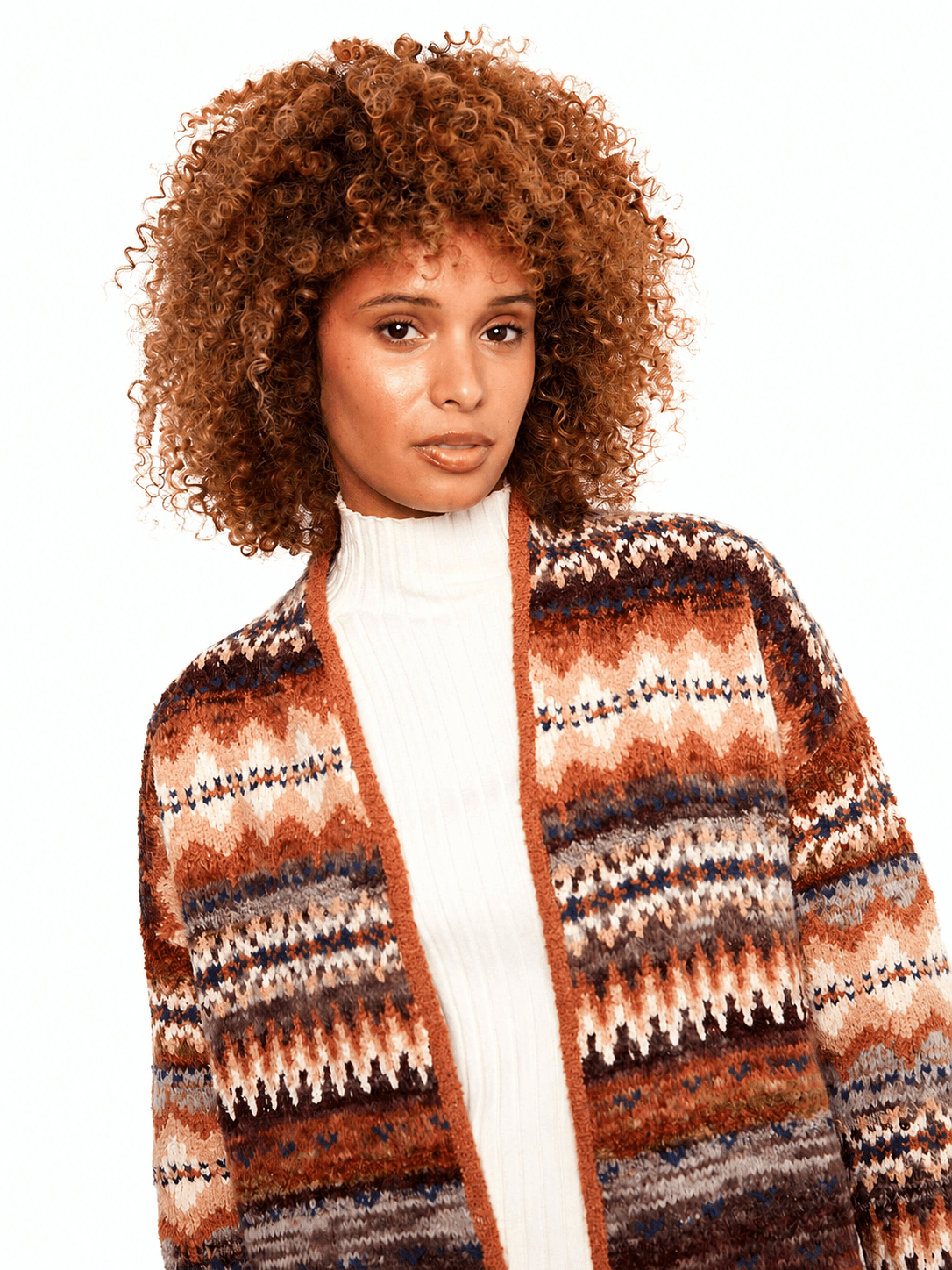 Charlie B Long Space-Dye Jacquard Cardigan C2934RPW - Style CoastCharlie B690178775970