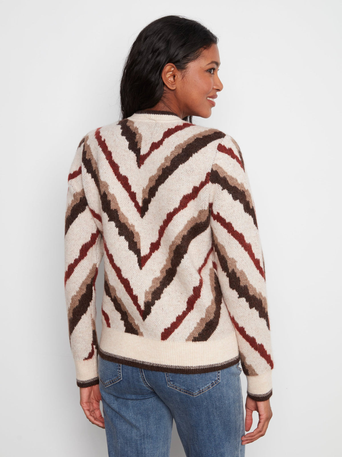 Charlie B Raglan Crew Jacquard C2053