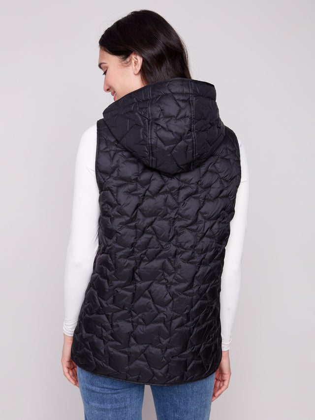 Short Stars Quilted Puffer Vest C6364