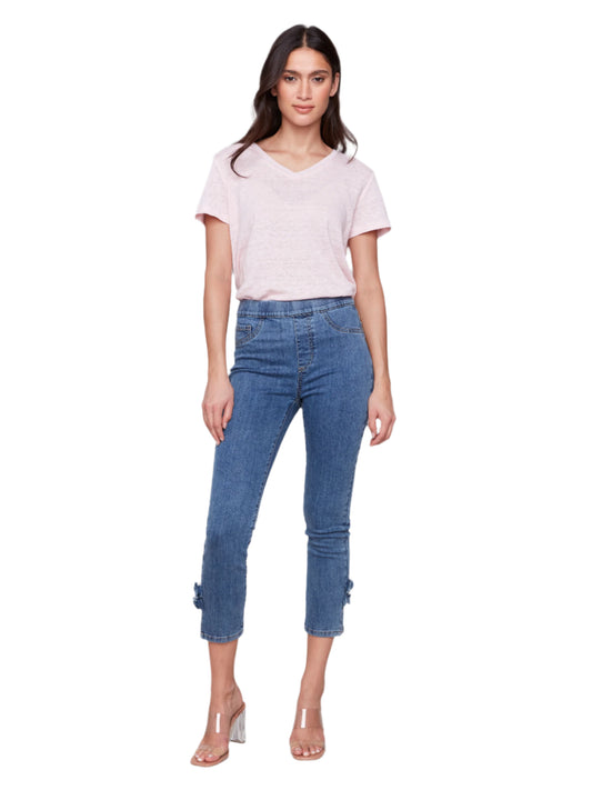 Side Flower Crop Pant C5593