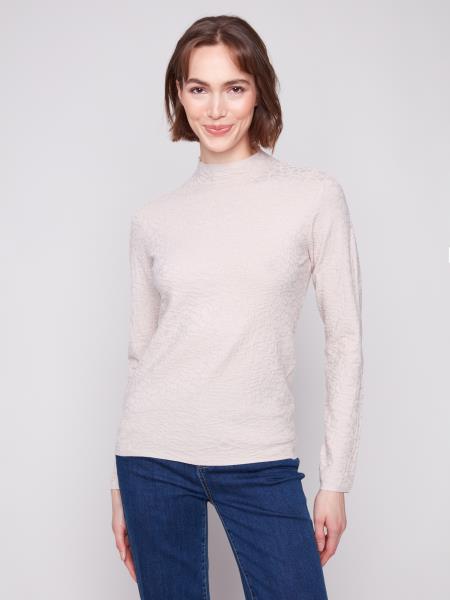 Textured Mock Neck Sweater - C2861