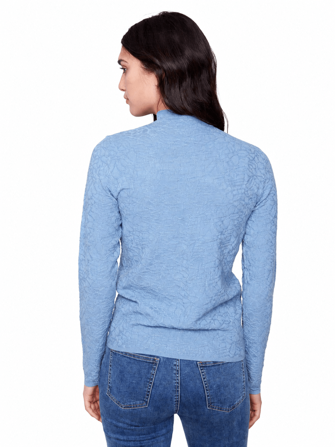 Charlie B Textured Mock Neck Sweater C2861W - Style CoastCharlie B690178704093