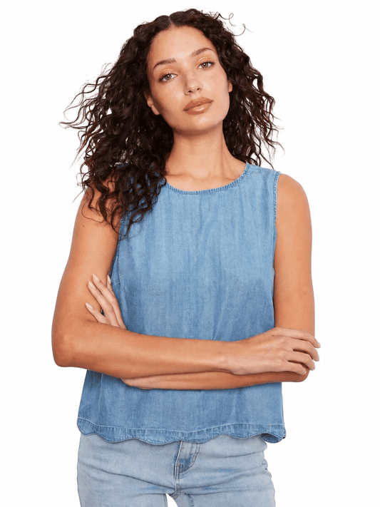 Charlie B Scallop Hem Sleeveless Top C4698W - Style CoastCharlie B690178720734